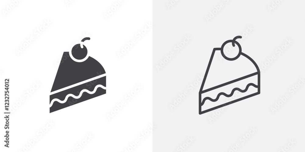 Wall mural cake-slice icons vector illustrations for apps and web