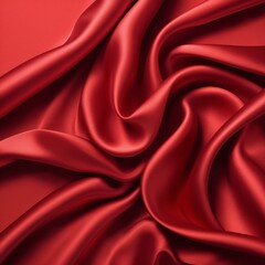Obraz premium Beautiful red silk satin background. pattern, Soft folds on shiny fabric. Luxury background of red