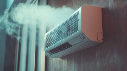 smoke coming out of the indoor unit of air conditioner, broken air conditioning