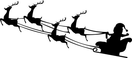 Santa Claus Sleigh Silhouette
