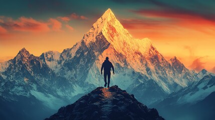 Minimalist Silhouette Motivational Poster with Clean Abstract Design