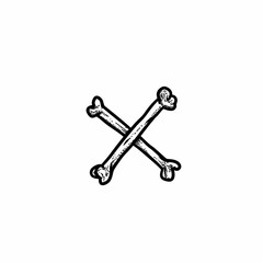 Hand-drawn crossed bones vector, great for pirate, gothic, tattoo, and Halloween designs