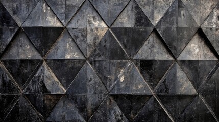 Obraz premium Geometric Triangle Wall Pattern - Dark Industrial Design