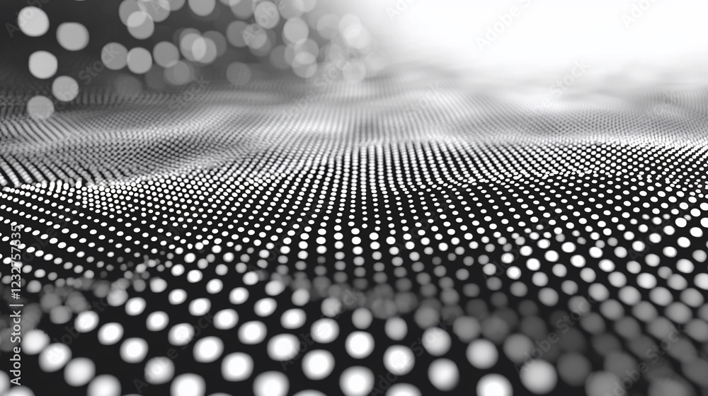 Poster Abstract White Dots Wave Pattern Background