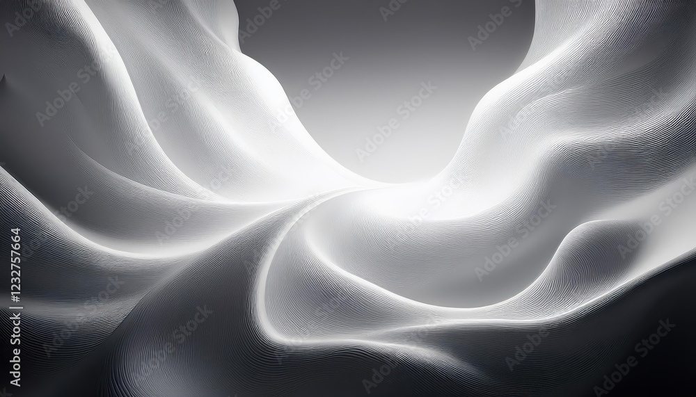 Poster striking voluminous light and texture a white abstraction showcasing layered depth and subtle dramat