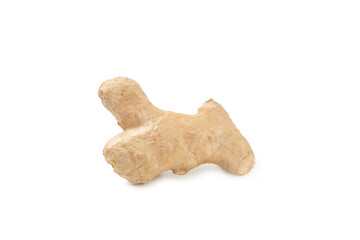 Fresh ginger and lemon isolated on white background. Sliced ​​ginger. Ginger root. Traditional alternative medicine, healing tea for immunity. Close-up.