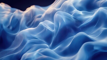 Fototapeta premium Abstract blue wavy fabric texture.