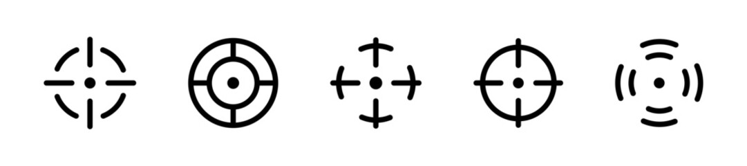 Aim sniper icon set. Crosshair and targeting symbols