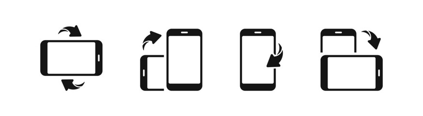 Phone screen rotation icons. Arrows showing screen orientation