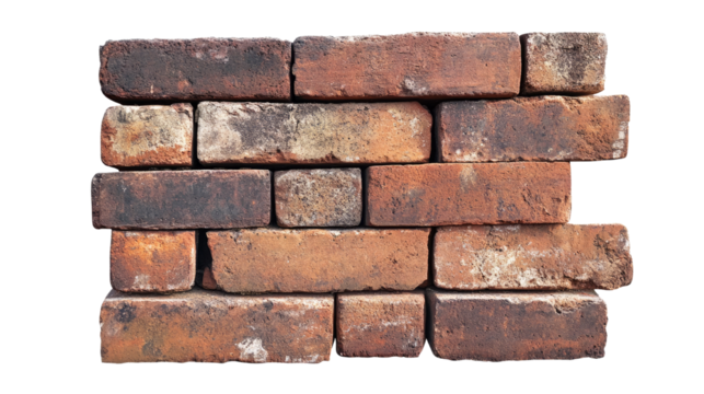 3d Brick wall isolated on a transparent background