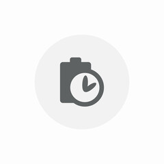 battery charging time icon sign vector