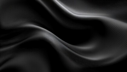 Smooth and Luxurious Abstract Wave Vector Background with Black Silk Satin Texture Capturing the Sophistication of Oceans Rhythm for HighEnd Design Projects
