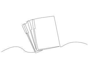 Continuous one line drawing of file folder document. One line drawing illustration of document. Paperwork, Business concept line art. Editable outline