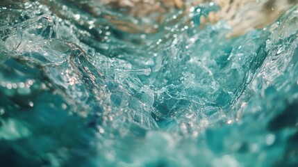 Teal Water Abstract: Crystalline Aqua Textures