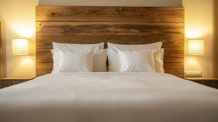 Cozy and Inviting Bedroom Setup with Warm Lighting Accents