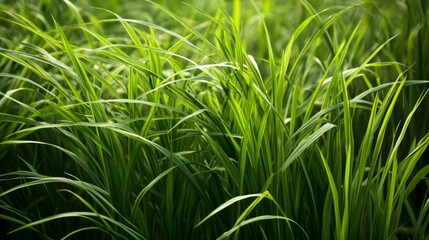 Obraz premium Close-up View of Lush Green Grass