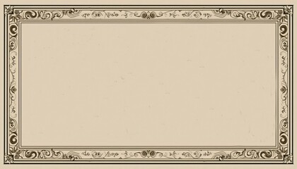 Vintage decorative blank beige background with ornate borders, perfect for elegant designs, invitations, or artistic projects with a touch of classic beauty.
