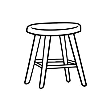 recommend clip art: Round wood stool outline icon vector illustration design.