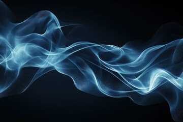 Shimmering blue dust particles creating a hazy wave effect on a dark background . motion