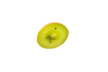 Kiwi isolated on white background. Whole fruit and slices pieces of kiwi on white background. fresh ripe juicy kiwi. Tropical fruit. Organic fruit.