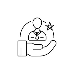 Employee Mentor Outline Icon, depicts mentoring.