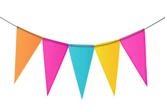 Carnival garland with flags isolated on transparent or white background - Powered by Adobe