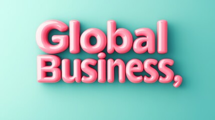 SEO global keywords. Global Business text on a colorful background.