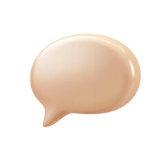 Beige speech bubble element isolated on transparent background