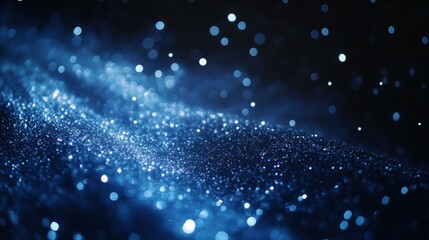 Obraz premium Stunning Blue Glitter Background with Sparkling Bokeh