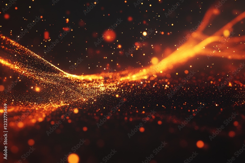 Aufkleber abstract glowing particles create shimmering light trails in motion