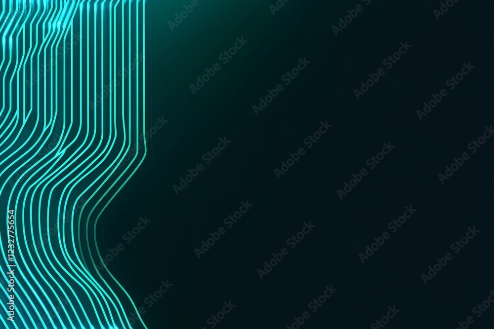 Poster abstract neon lines on dark background for modern design projects