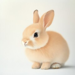 Obraz premium adorable fluffy bunny rabbit on white background