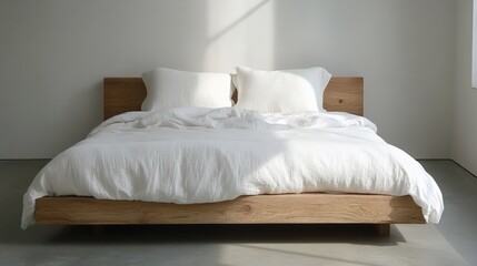 Cozy Minimalist Bedroom with Natural Light and Soft Bedding