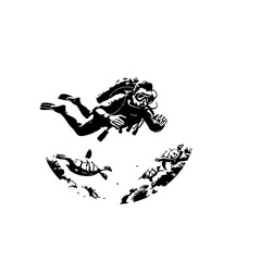 Obraz premium Scuba Diving Vector Logo Design