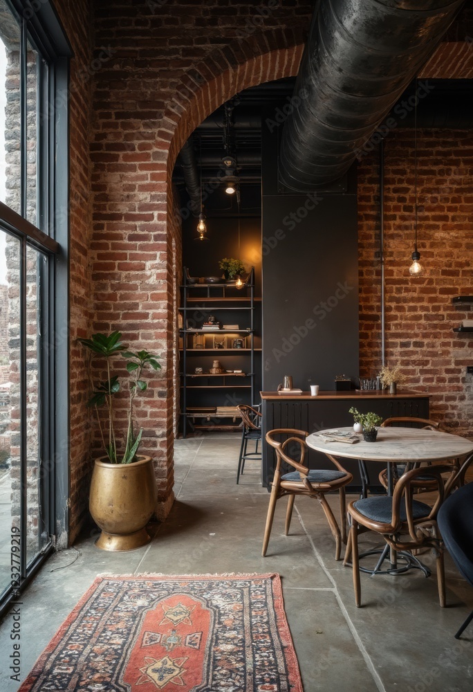 Poster A Cozy and Intimate Dining Space with a Mix of Modern and Classic Elements