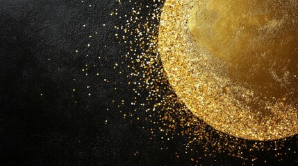 Golden Glitter on Black Background - Stunning Graphic Design