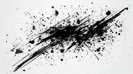 Abstract black ink splatter, grunge texture.