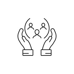 Multicultural Employee Outline Icon from various backgrounds, showing diversity in the workplace.