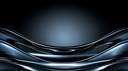 Obraz premium Abstract Dark Blue Metallic Wave Design