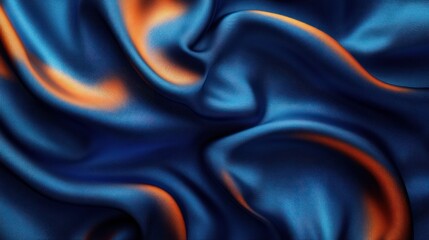 Obraz premium Blue silk fabric, draped, studio shot, elegant texture, background