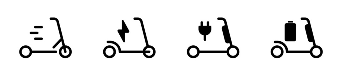 Electric scooter icon set. E-scooter icons. Electric kickscooter © Jocelyn_Flores