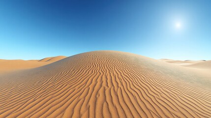 Expansive desert landscape under a bright sun.