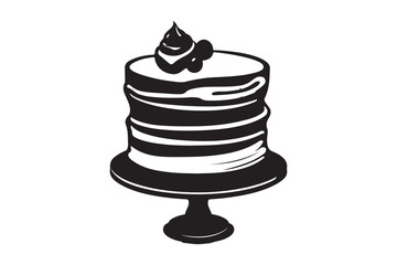 Layered Cake Silhouette with Whipped Cream