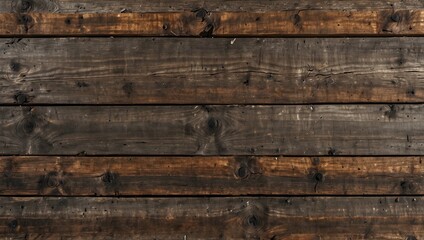 Dark weathered wood texture background with horizontal boards, brown shades, and visible knots

