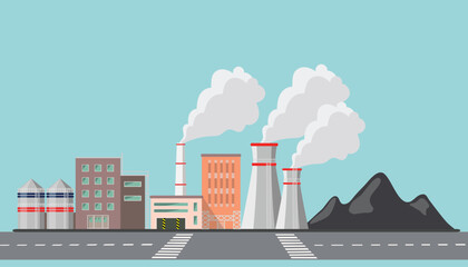Fossil fuel power station, coal mining plant, industrial factory