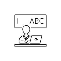 Employee Writing Outline Icon, indicating productivity.