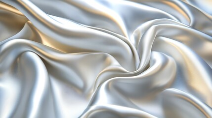 Obraz premium Elegant Draped Silver Silk Fabric Texture