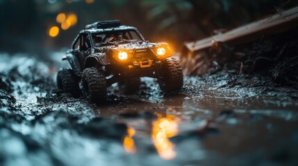 Muddy Adventure: RC Car Conqueres the Terrain