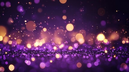 Purple Bokeh Glitter Background. Sparkling Abstract Design