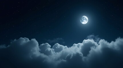 night sky with moon and clouds
